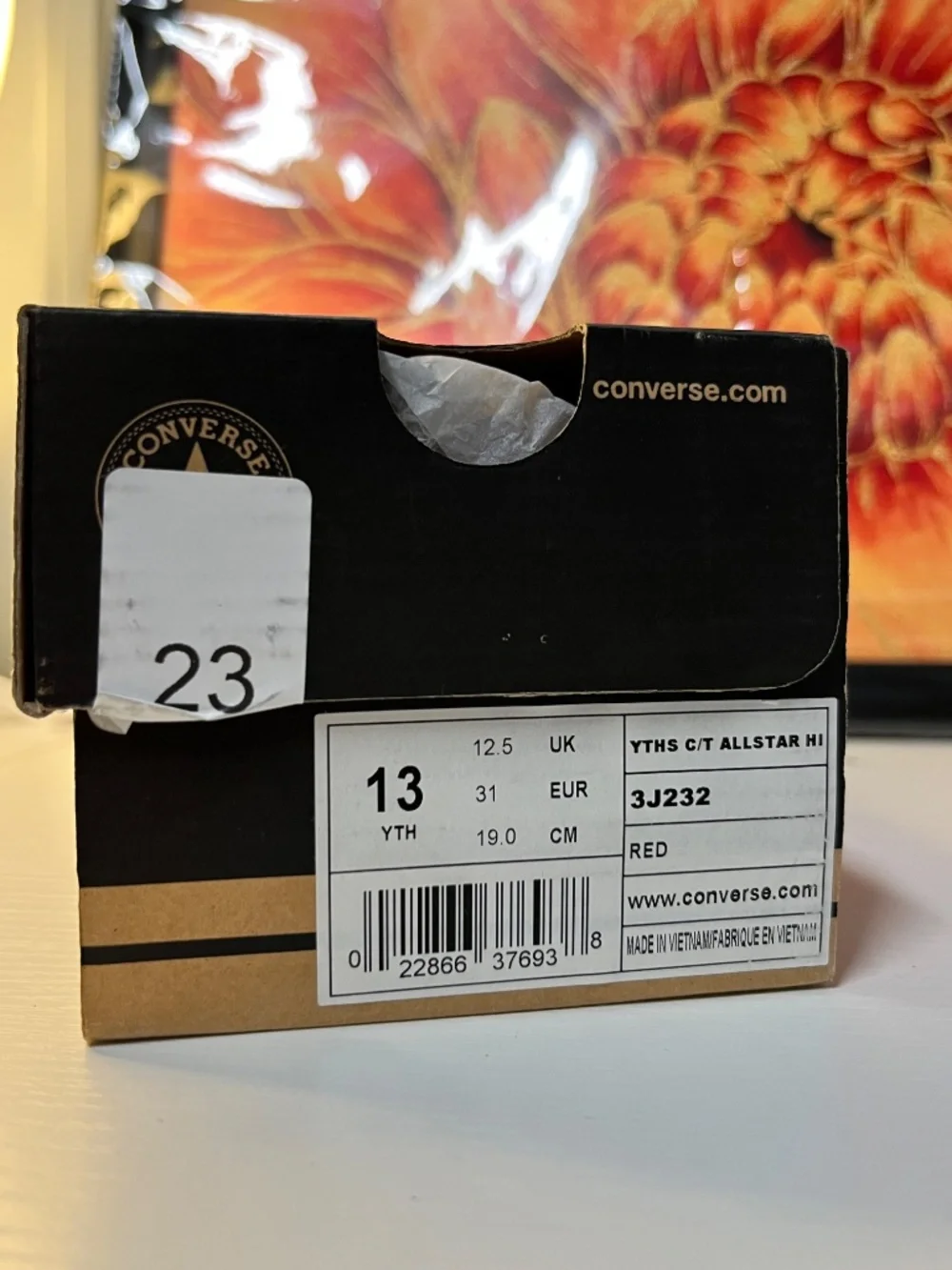New in Box Red Converse All Star Size 13Y